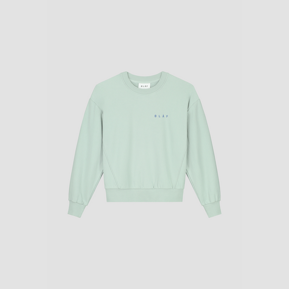 WMN Pixel Face Crewneck - Seafoam Green