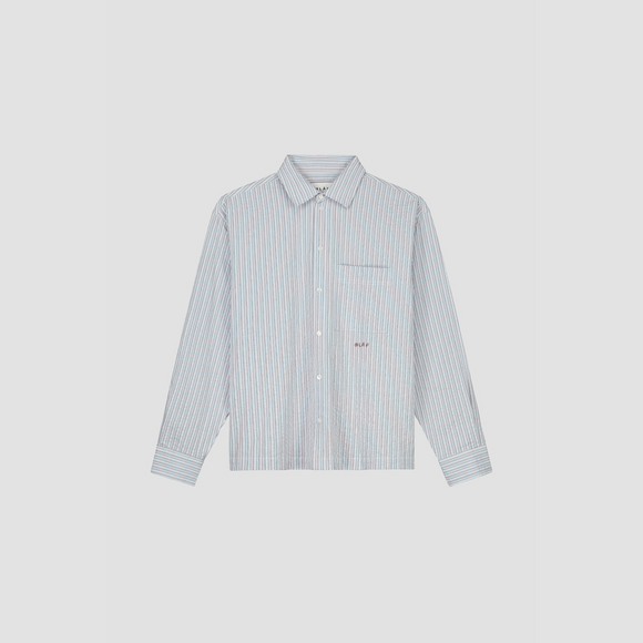 Seersucker Boxy Shirt - Blue