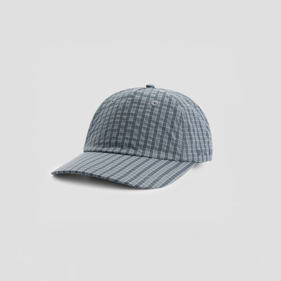 Checked 5 Panel Cap - Navy