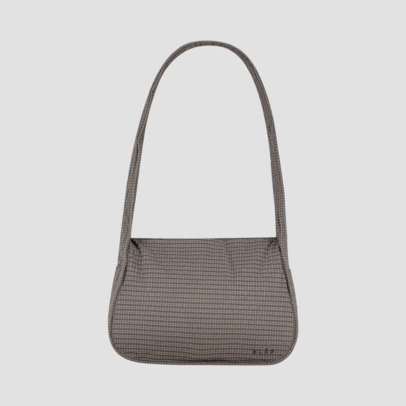 Checked Padded Cross-Body Bag - Hot Fudge