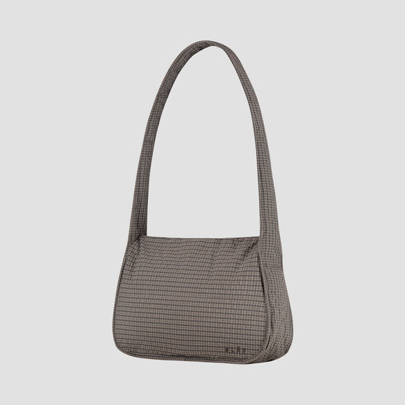 Checked Padded Cross-Body Bag - Hot Fudge