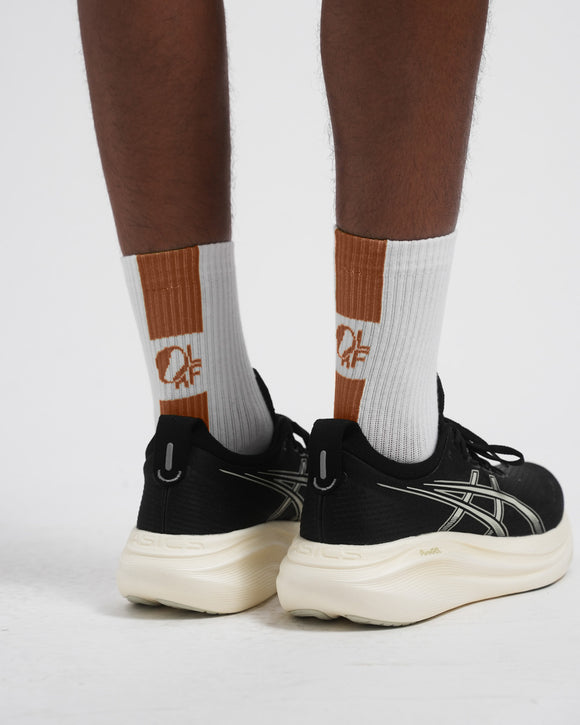 10 Year Socks - Optical White / Mocha Mousse