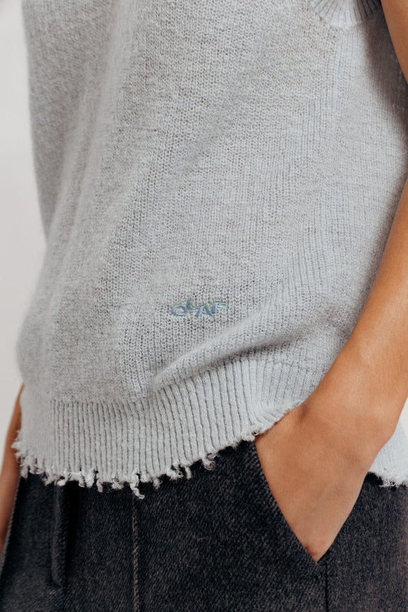 WMN Mohair Knitted Vest - Soft Blue