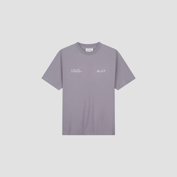 Dual Logo Tee - Stone Grey
