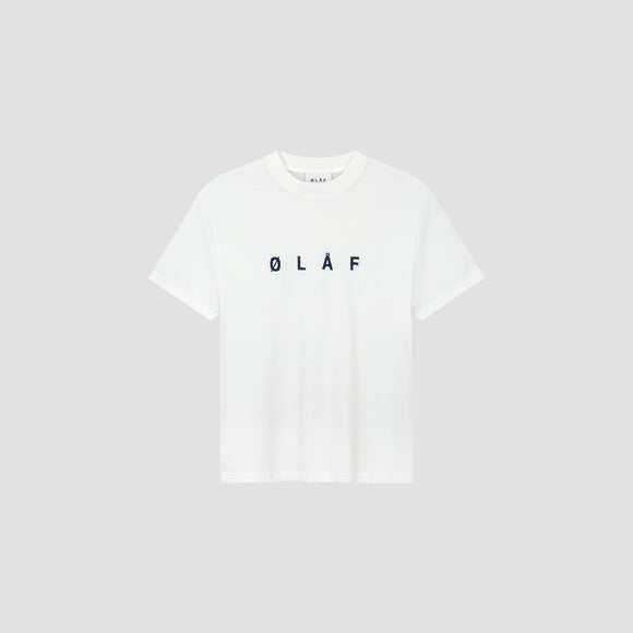 Sans Embroidered Tee - Optical White