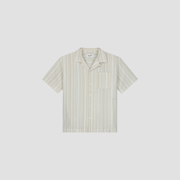 Stripe Shirt SS - Brown / White