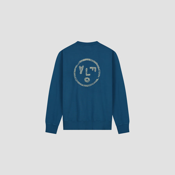 Scribble Face Crewneck - Neptunes Blue