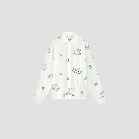Camp AOP Shirt - White