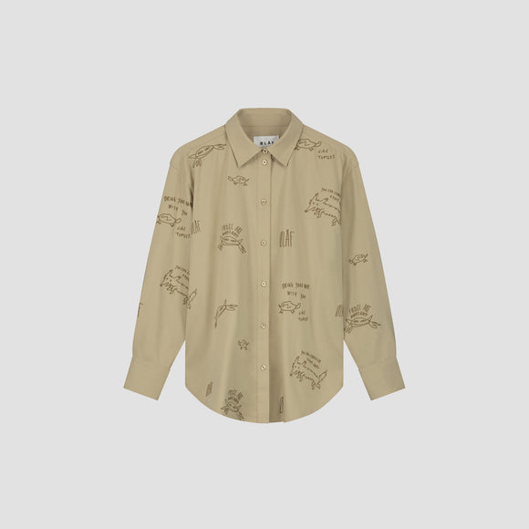 WMN Creature Embro Shirt - Beige