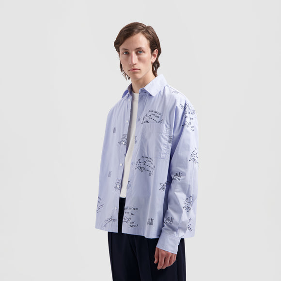 Camp AOP Shirt - Light Blue
