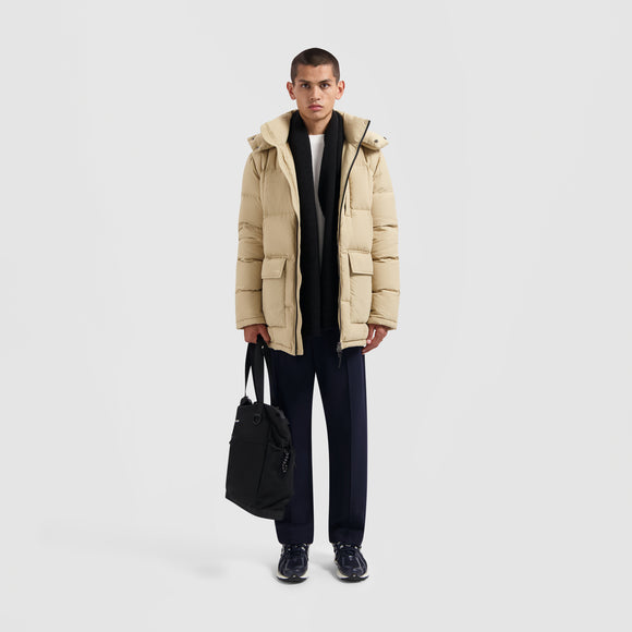 Midlong Puffer Jacket - Beige