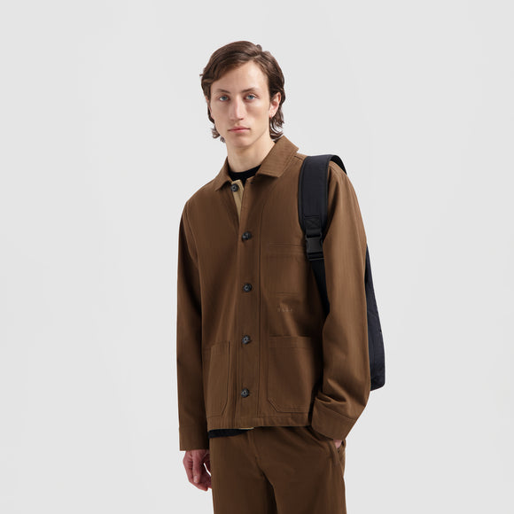 Herringbone Workwear Blazer - Brown