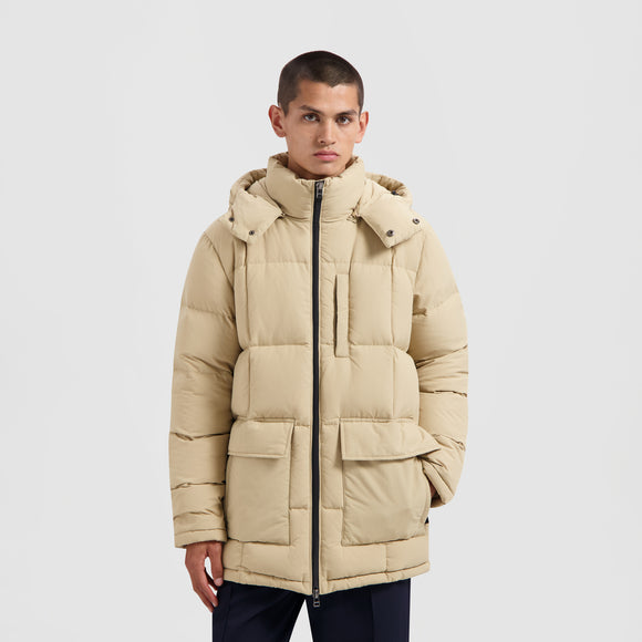 Midlong Puffer Jacket - Beige
