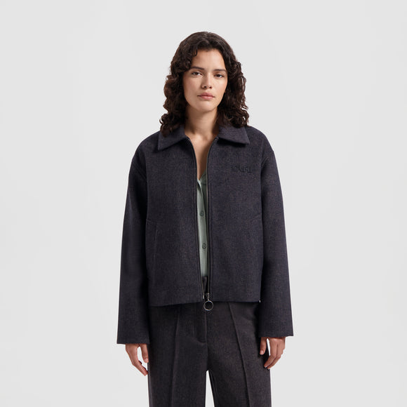 WMN Wool Twill Jacket - Grey / Blue
