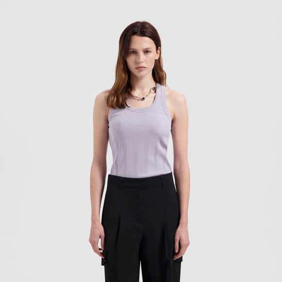 WMN Rib Tank Top - Washed Purple