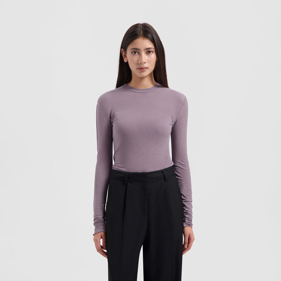WMN Mini Logo LS Top - Stone Grey