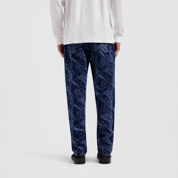 Water AOP Denim Pants - Blue