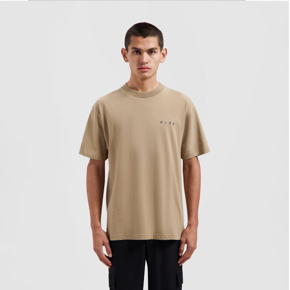 Pixelated Face Tee - Tan Brown