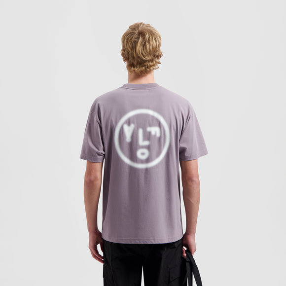 Pixelated Face Tee - Stone Grey