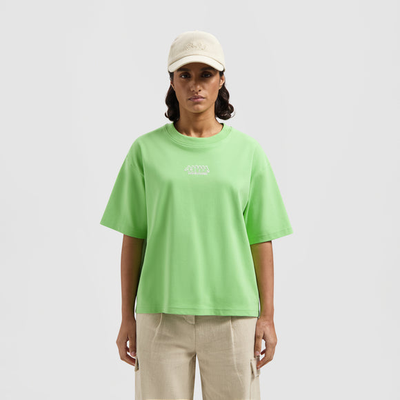 WMN Interlock Boxy Friends Tee - Meadow Green