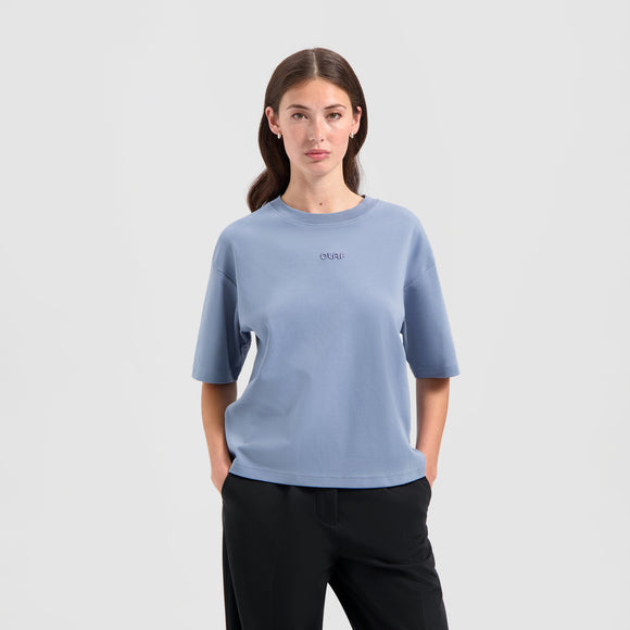 Interlock Boxy Tee - Dusty Blue