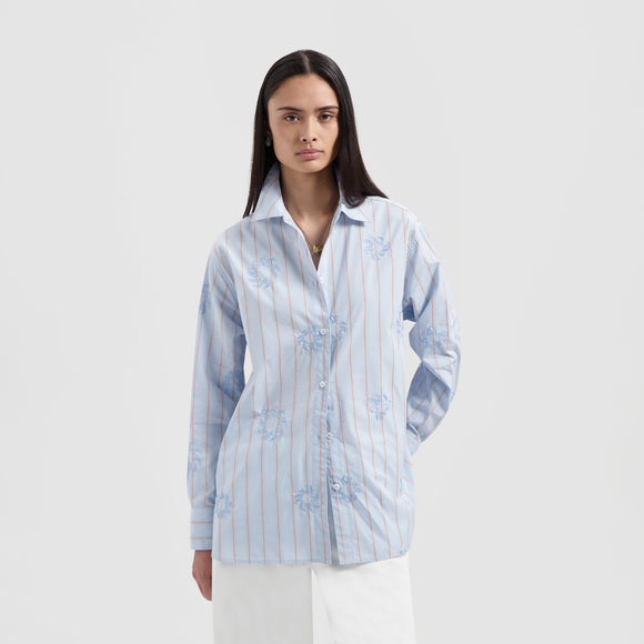 Stripe Embro Sun Shirt