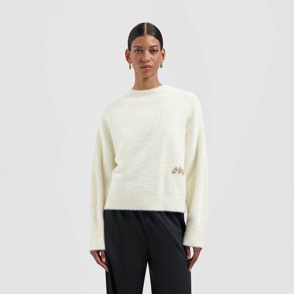 Fluffy Script Logo Knit
