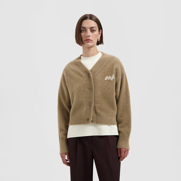 Fluffy Script Logo Cardigan