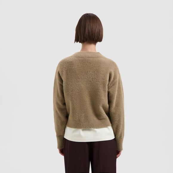 Fluffy Script Logo Cardigan