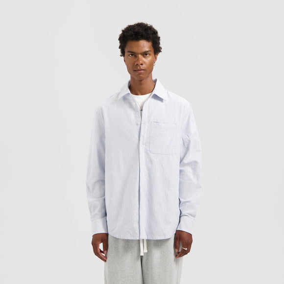 Monogram Embro Oxford Shirt - Blue Stripe