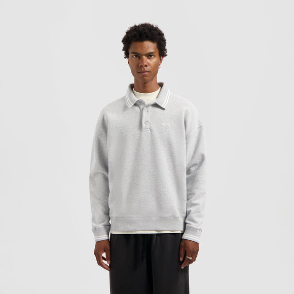 Tipping Detail Oversized Polo - Heather Grey