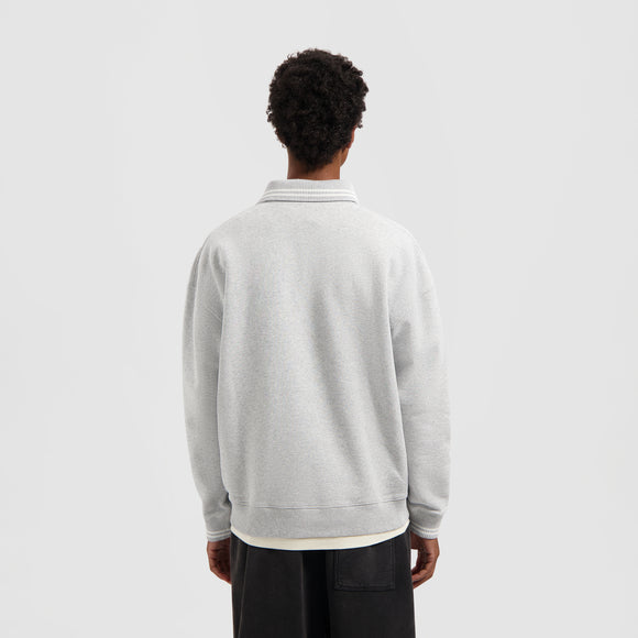 Tipping Detail Oversized Polo - Heather Grey