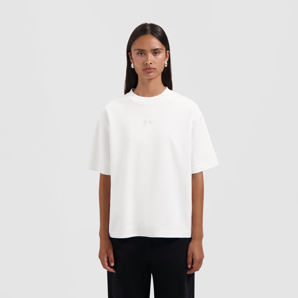 Retro Logo Boxy Tee - Optical White