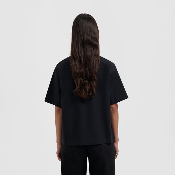 Retro Logo Boxy Tee - Black