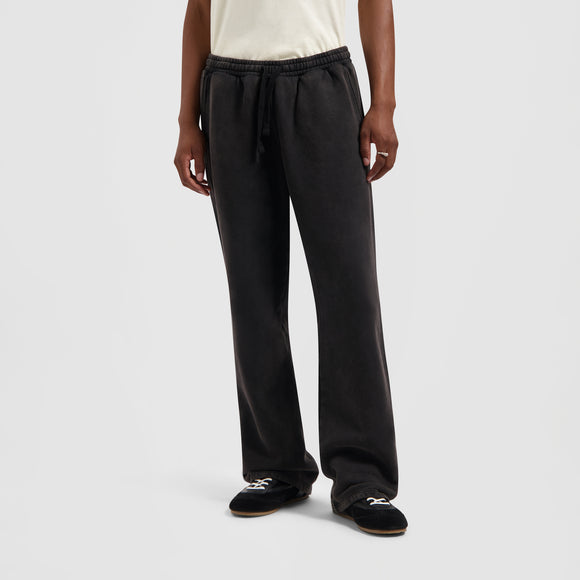 Washed Signature Straight Leg Sweat Pant - Charcoal