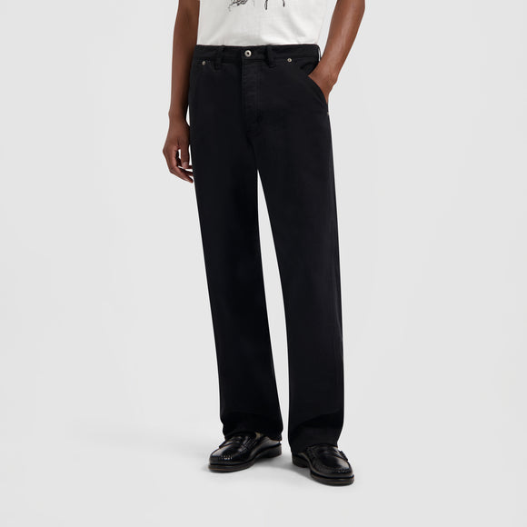 Brushed Twill Denim Pant - Black