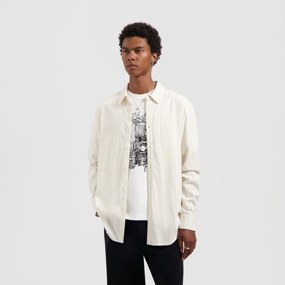 Stitched Striped Relaxed Shirt