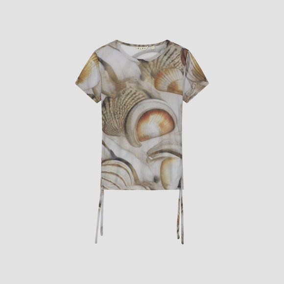WMN Ocean Ruched Tee - Sand