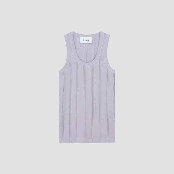 WMN Rib Tank Top - Washed Purple