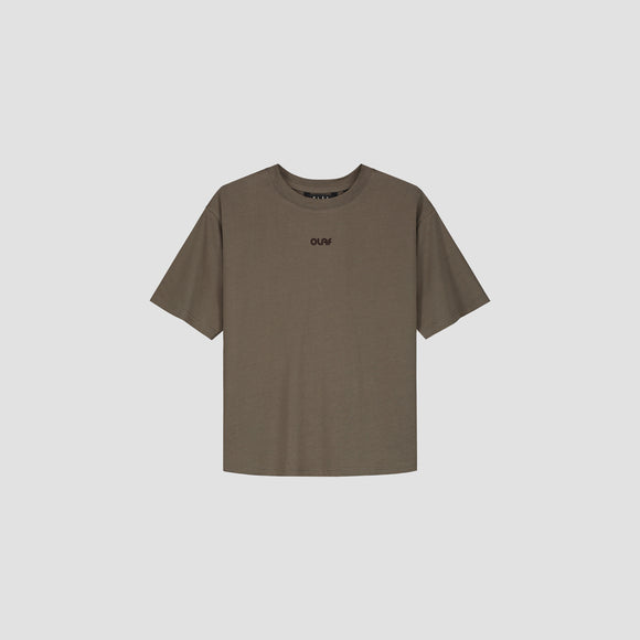 WMN Sheer Boxy Tee - Army Brown