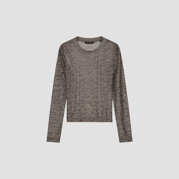 Wind AOP LS Top - Brown