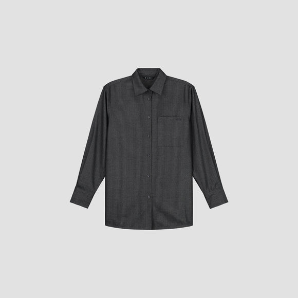 Stripe Drapey Shirt - Grey