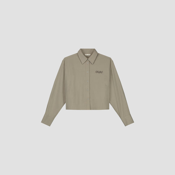 Cropped Shirt - Greige