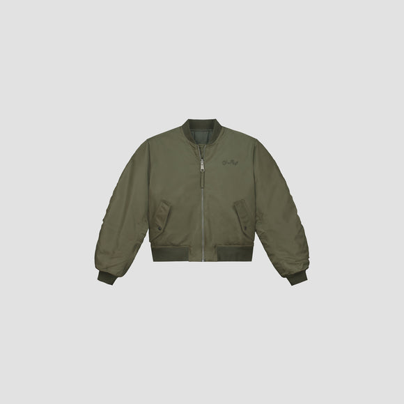 Reversible Bomber Jacket - Olive Green