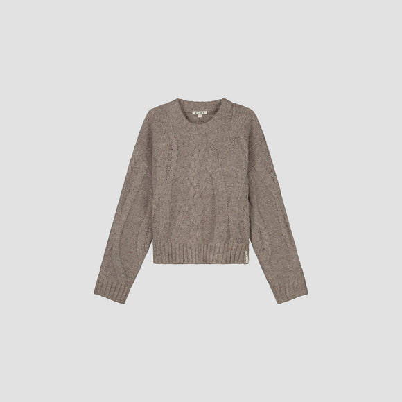 Speckled Cable Knit - Brown