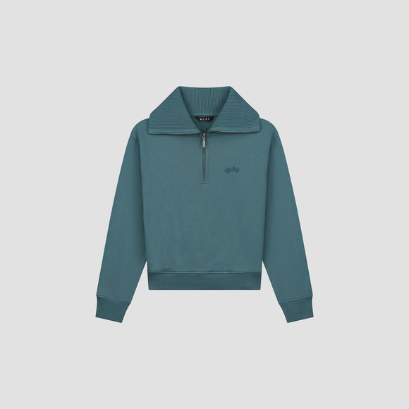 Signature Half Zip Mockneck - Dark Teal Blue