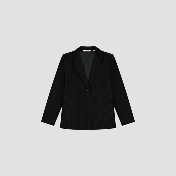 Pinstripe Blazer - Black/White
