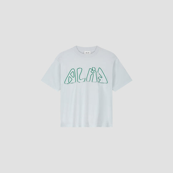 WMN Cropped Racing Tee - Ice Blue