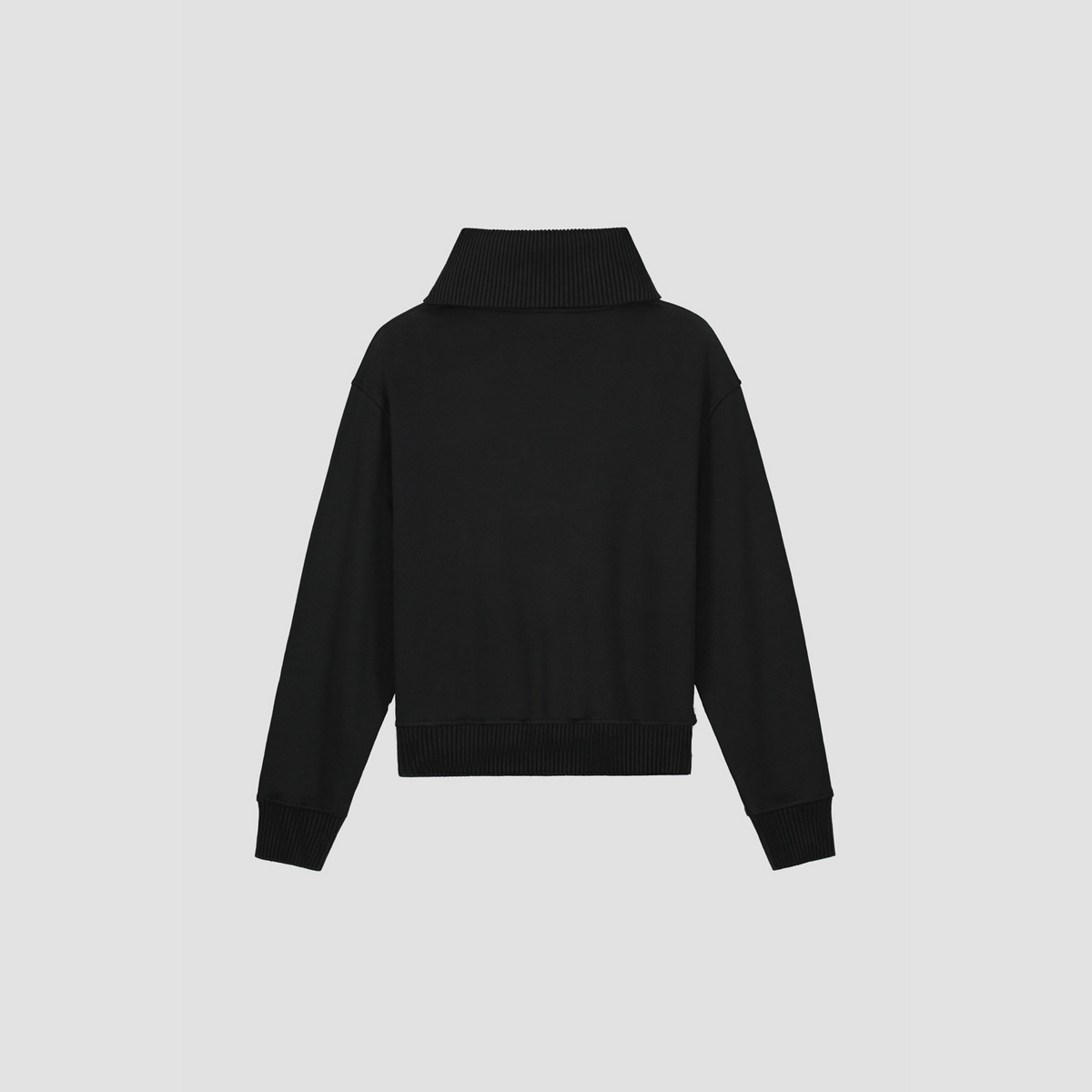 OLAF WMN RIB ZIP MOCK | BLACK