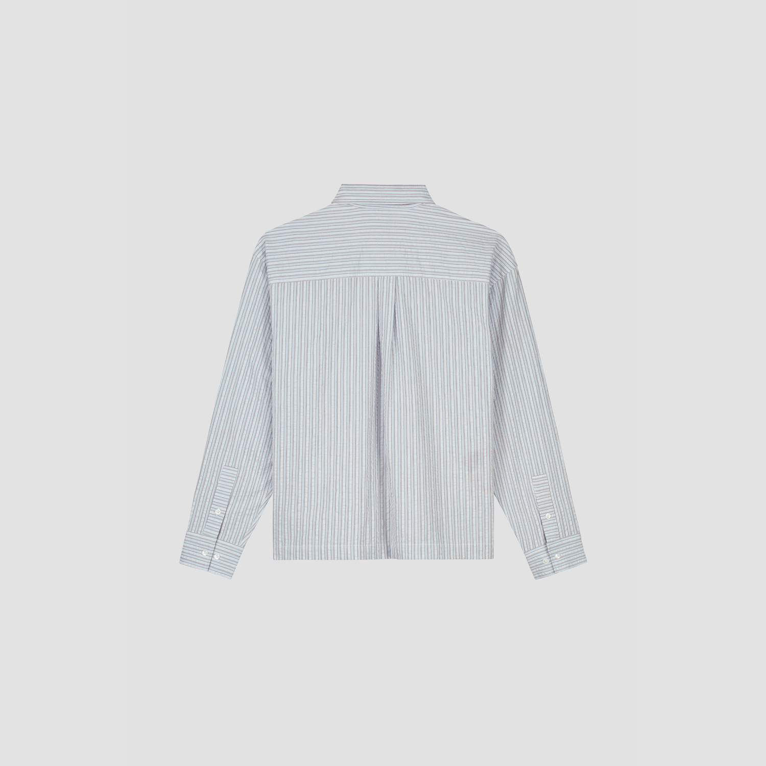 Seersucker Boxy Shirt - Blue